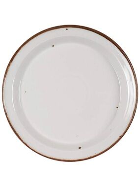 DANSK Brown Mist  10" Dinner Plate Cream Brown Specks & Brown Rim. VINTAGE